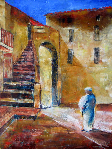 Peinture de l'artiste peintre Adèle liva, le titre de l'oeuvre est : Porte de vigne