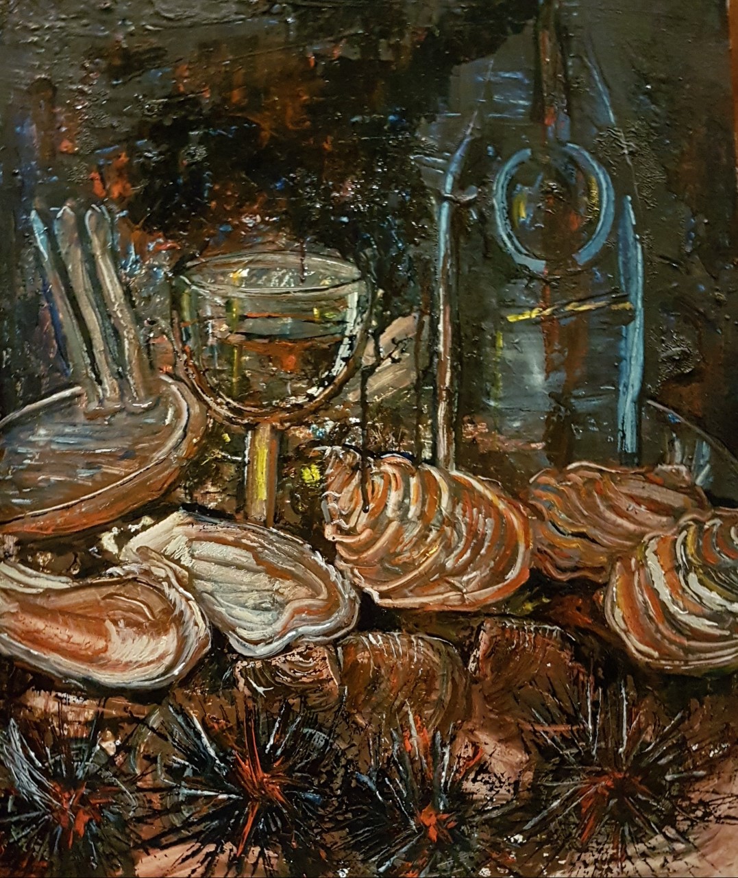 Peinture de l'artiste peintre Adèle liva, le titre de l'oeuvre est : fleurs de courges
